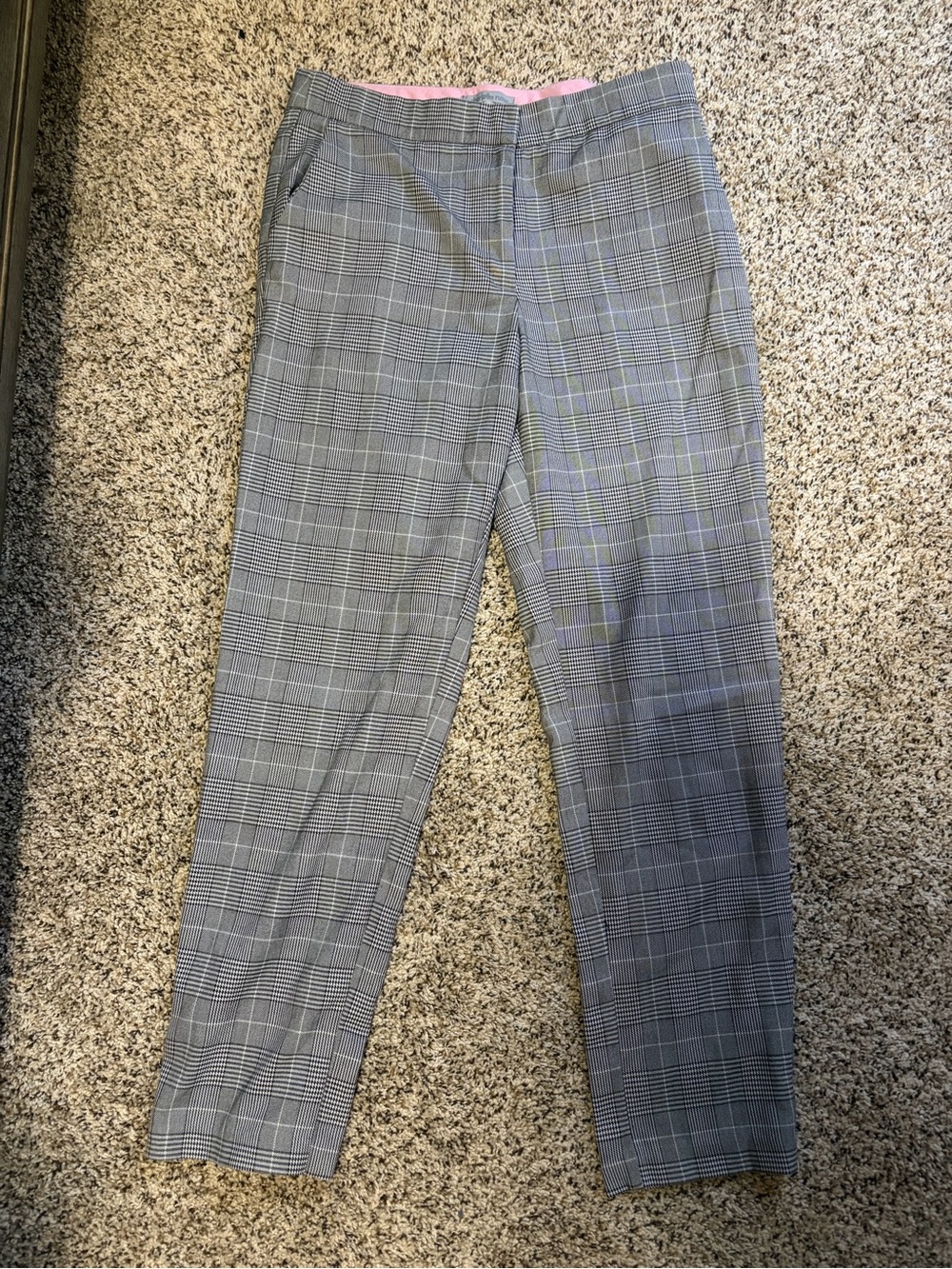 Gray Plaid Dress Pants